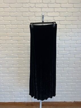 CP Shades Black Velvet Maxi Skirt - Tanya Velvet Skirt in River